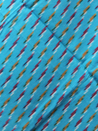 Azure Red White Yellow Ikat Handwoven Cotton Suit Fabric Set of 3 - S1002005