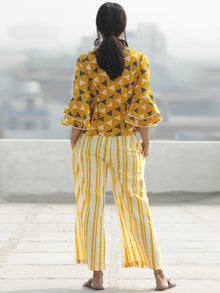 Midhat - Block Printed Coord Set Of Top & Palazzo  - SS02FCCC