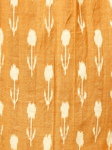 Mustard Ivory Long Handwoven Double Ikat Dress With Side Pockets - D28F1569