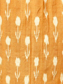 Mustard Ivory Long Handwoven Double Ikat Dress With Side Pockets - D28F1569