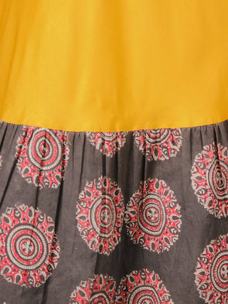 Sun Mood - Hand Block Printed Long Cotton Dress - D350F1818