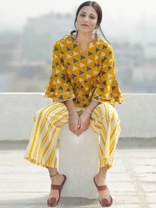 Midhat - Block Printed Coord Set Of Top & Palazzo  - SS02FCCC