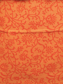 Aegean Blue Indigo Orange Hand Block Printed Cotton Suit-Salwar Fabric With Chiffon Dupatta - S1628166