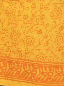 Fern Green Yellow Orange Hand Block Printed Cotton Suit-Salwar Fabric With Chiffon Dupatta - S1628170