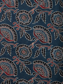 Indigo Maroon Black Ajrakh Hand Block Printed Kurta in Natural Colors - K66BP065