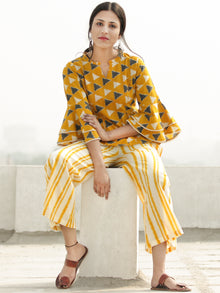 Midhat - Block Printed Coord Set Of Top & Palazzo  - SS02FCCC