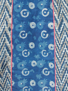 Indigo White Grey Hand Block Printed Cotton Kurta  - K124F1113