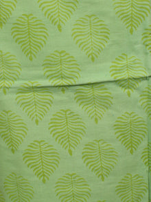 Ivory Mint Green Orange Hand Block Printed Cotton Suit-Salwar Fabric With Chiffon Dupatta - S1628172