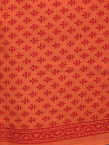 Fire Orange Maroon Arctic Blue Hand Block Printed Cotton Suit-Salwar Fabric With Chiffon Dupatta - S1628173