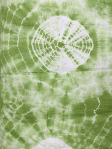 Moss Green Ivory Hand Shibori Dyed Cotton Suit-Salwar Fabric With Chiffon Dupatta - S1628178