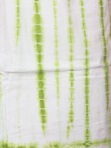 Mint Green Ivory Red Orange Hand Shibori Dyed Cotton Suit-Salwar Fabric With Chiffon Dupatta - S1628179