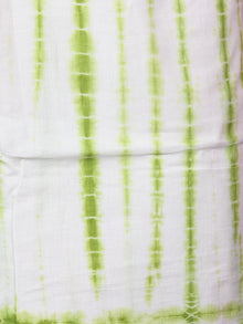 Mint Green Ivory Red Orange Hand Shibori Dyed Cotton Suit-Salwar Fabric With Chiffon Dupatta - S1628179