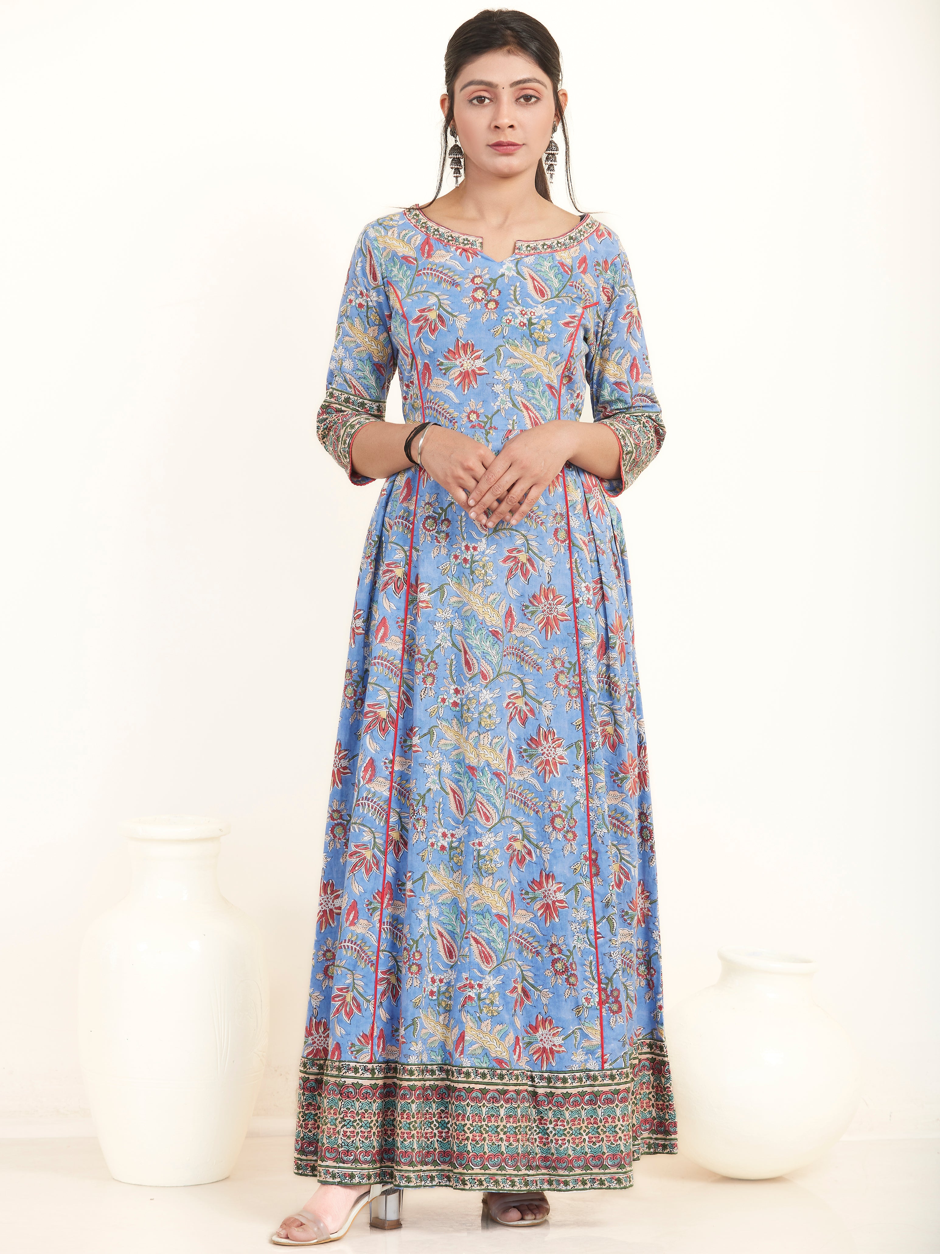 Fiza Kavita Pleated Long Dress InduBindu Fiza Kavita Pleated Long Dress InduBindu