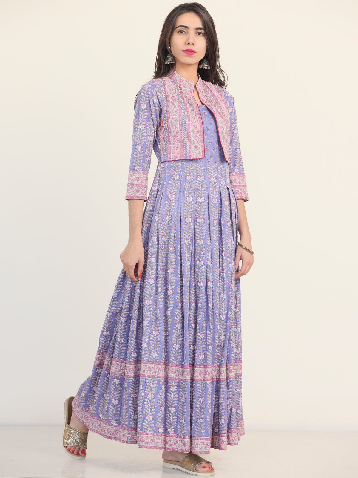 Fiza Roheen Pleated Embroidered Long Jacket Dress