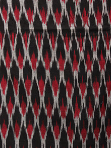 Black Red White Ikat Handwoven Cotton Suit Fabric Set of 3 - S1002007