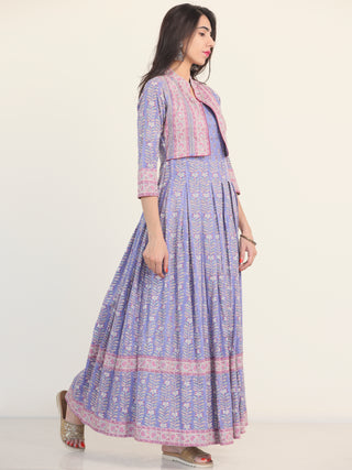 Fiza Roheen Pleated Embroidered Long Jacket Dress