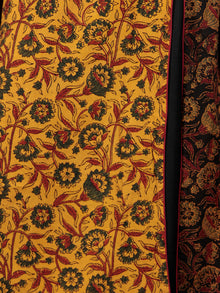 Yellow Maroon Black Green Ajrakh Hand Block Printed Kurta With Front Slit - K61BP0146