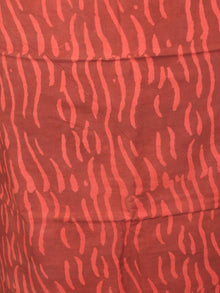 Rust Red Brown Beige Hand Block Printed Chanderi Unstitched Kurta & Chanderi Dupatta With Cotton Salwar - S1628181