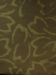Moss Green Beige Hand Block Printed Chanderi Unstitched Kurta & Chanderi Dupatta With Cotton Salwar - S1628182