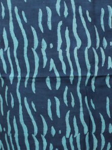 Arctic Blue Indigo Ivory Hand Block Printed Chanderi Unstitched Kurta & Chanderi Dupatta With Cotton Salwar - S1628185