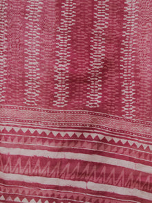 Pastel Pink Ivory Chanderi Hand Black Printed & Hand Painted Dupatta - D04170276