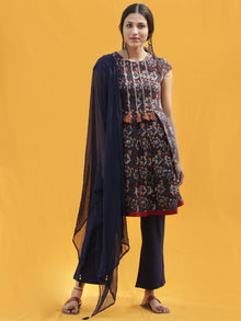Sajoon - Hand Block Printed Kurta Pant Set With Dupatta - SS01FPPP