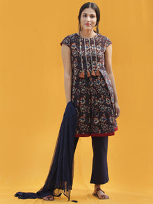 Sajoon - Hand Block Printed Kurta Pant Set With Dupatta - SS01FPPP