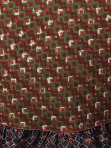 Hand Block Printed Long Cotton Dress With Gather