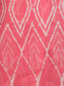 Pink White Hand Block Printed Kota Doria Saree in Natural Colors - S031703140