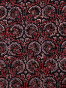 Black Maroon Indigo Ajrakh Hand Block Printed Kurta With Stand Collar - K52BP0107