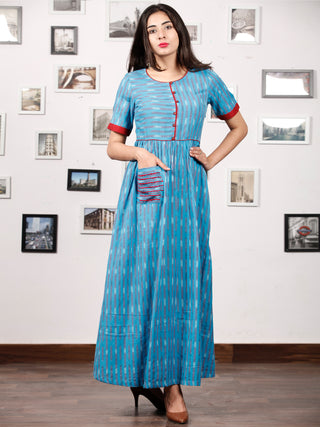 LEFT RIGHT - Handwoven Ikat Long Dress - D323F1447