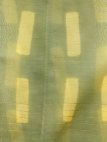 Olive Green Yellow Chanderi Hand Black Printed & Hand Painted Dupatta - D04170217
