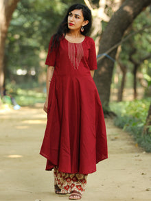 Classy Block And Plain -  Hand Block Printed Kurta Set With Dupatta - SS01F1372