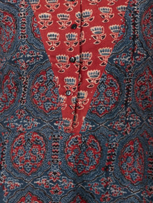 Red Indigo Black Ajrakh Hand Block Printed Kurta  - K68BP0143