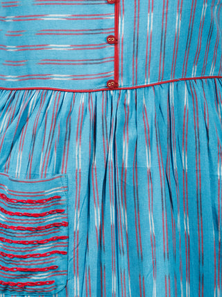 LEFT RIGHT - Handwoven Ikat Long Dress - D323F1447