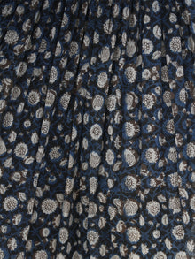 Indigo Black Ivory Bown Hand Block Printed Cotton Midi Dress  - D98F886