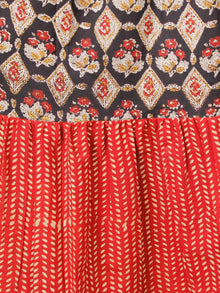 Rustic Imprints - Hand Block Printed Cotton Long Angrakha Dress  - D336F1842