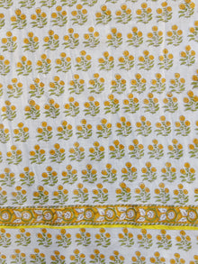 Naaz Ivory Orange Green Yellow Hand Block Printed Dress With Tassels -  DS37F001
