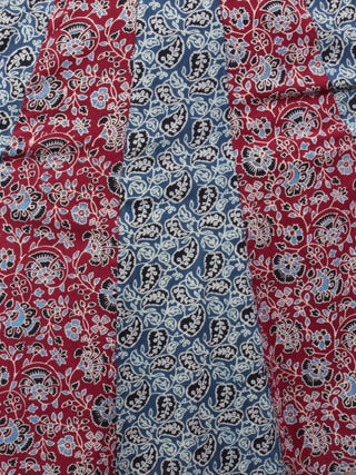 Indigo Maroon Ivory Black Ajrakh Block Printed Kalidaar Cotton Dress  - D63F689