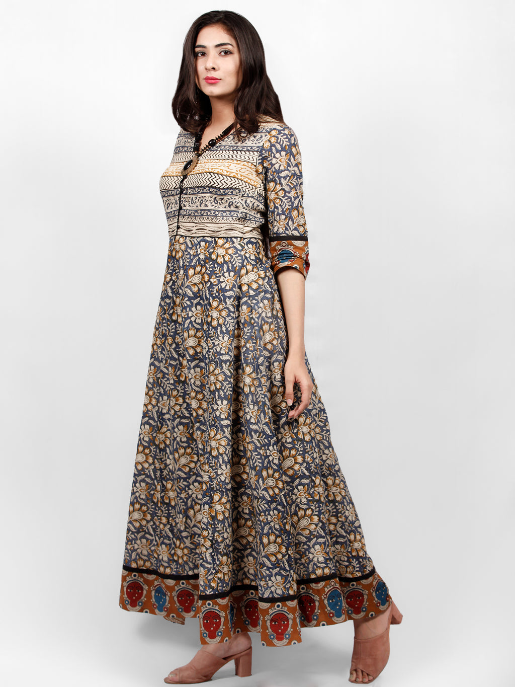 Hand Block Printed Cotton Long Dress
