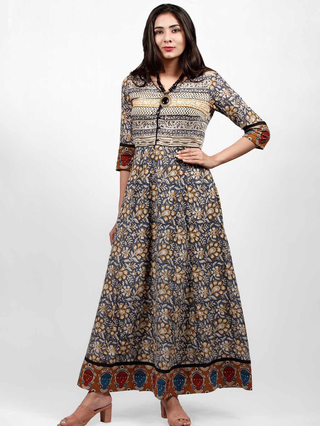 Hand Block Printed Cotton Long Dress