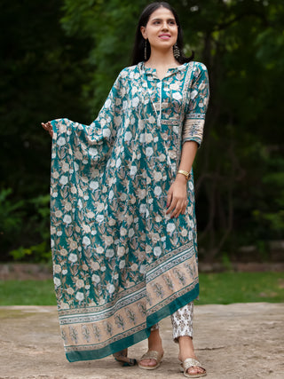 Nayab Rafya - Set of Kurta Pants & Dupatta - KS14E2560D