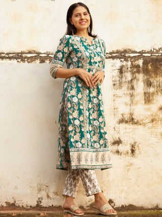 Nayab Rafya - Set of Kurta Pants & Dupatta - KS14E2560D