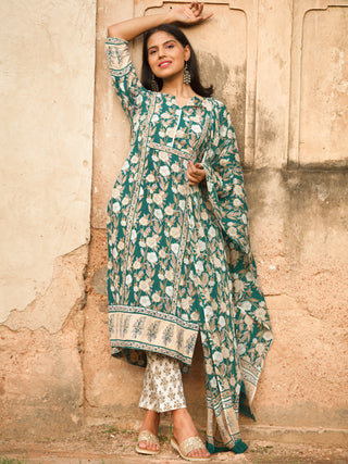 Nayab Rafya - Set of Kurta Pants & Dupatta - KS14E2560D