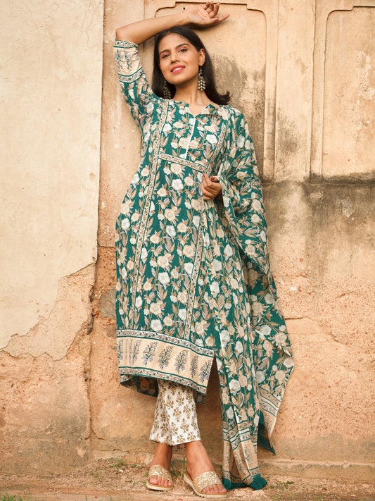 Nayab Rafya - Set of Kurta Pants & Dupatta - KS14E2560D