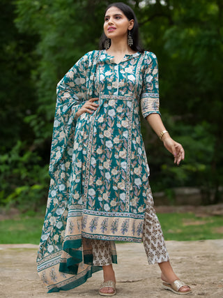 Nayab Rafya - Set of Kurta Pants & Dupatta - KS14E2560D