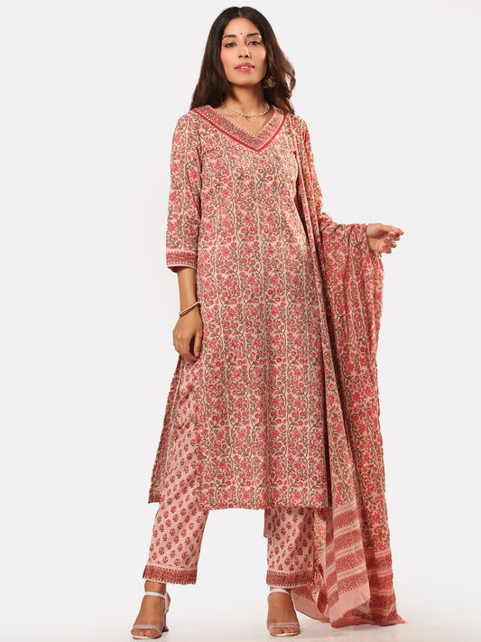 Fiza Basant Set Of Kurta Pant Dupatta