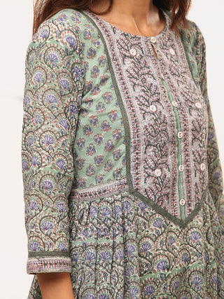 Harit Fiza Set Of Flared Kurta Pants Dupatta