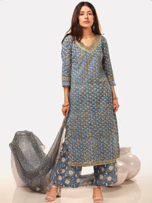 Megha Saima Set Of Kurta Pant Kota Dupatta