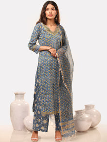 Megha Saima Set Of Kurta Pant Kota Dupatta